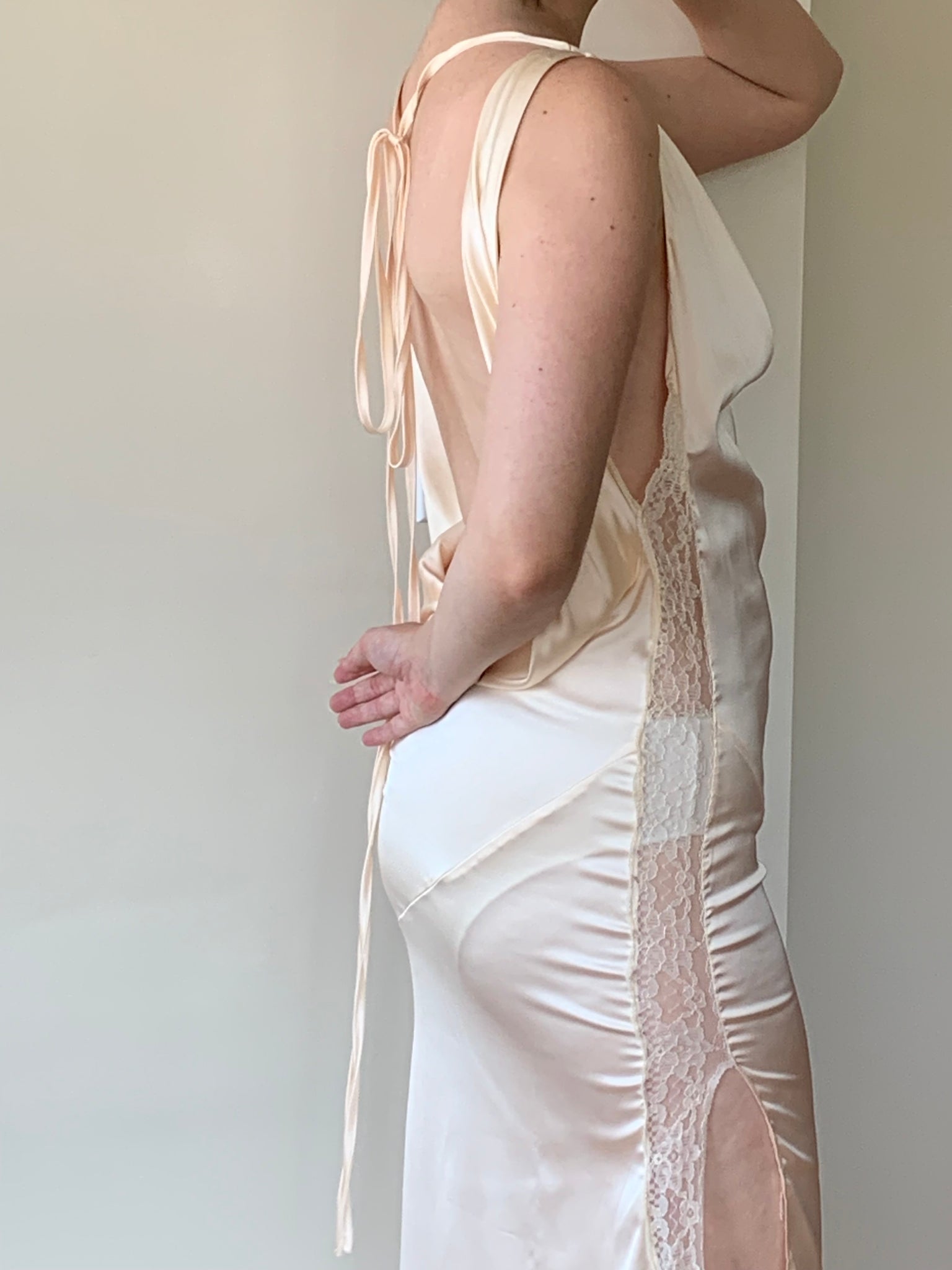 Satin maxi lingerie dress