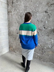 acrylic color block vintage sweater
