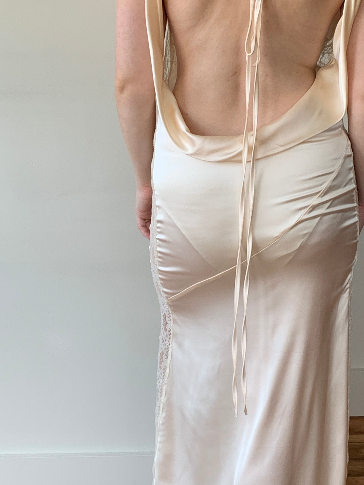Satin maxi lingerie dress