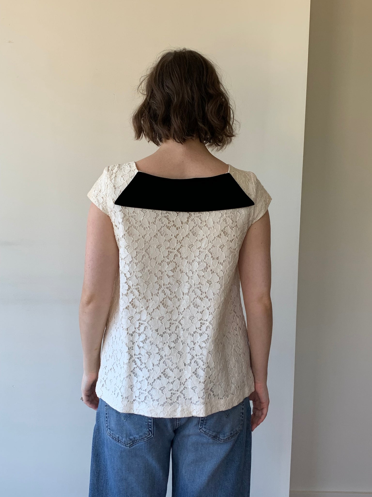 1950s lace tunic top