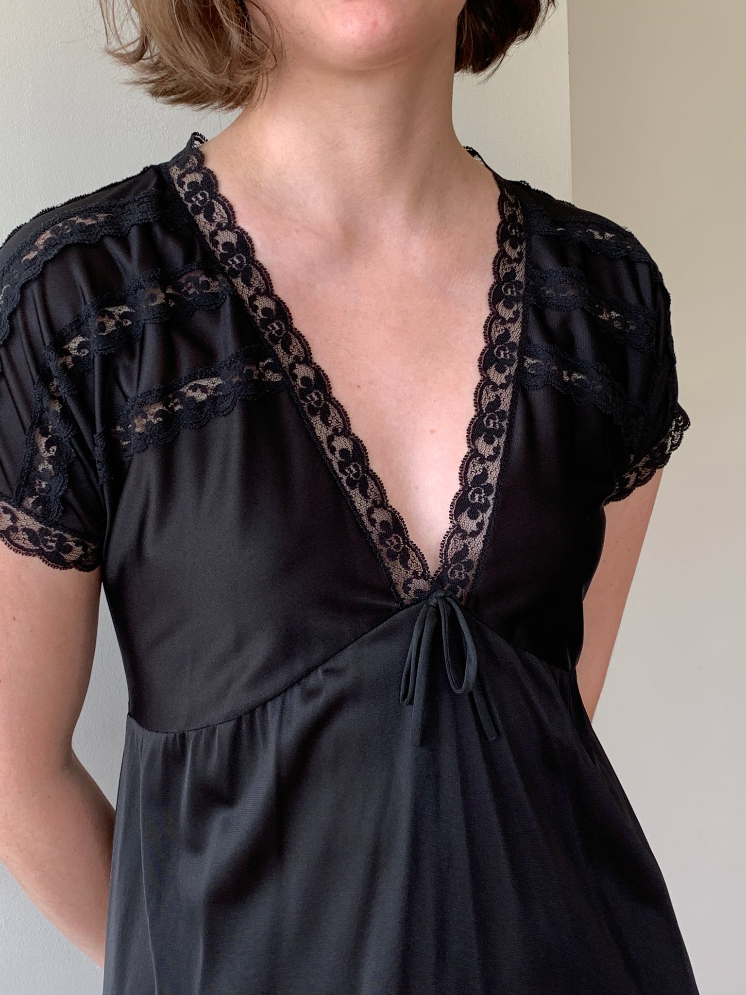 Black vintage lingerie dress