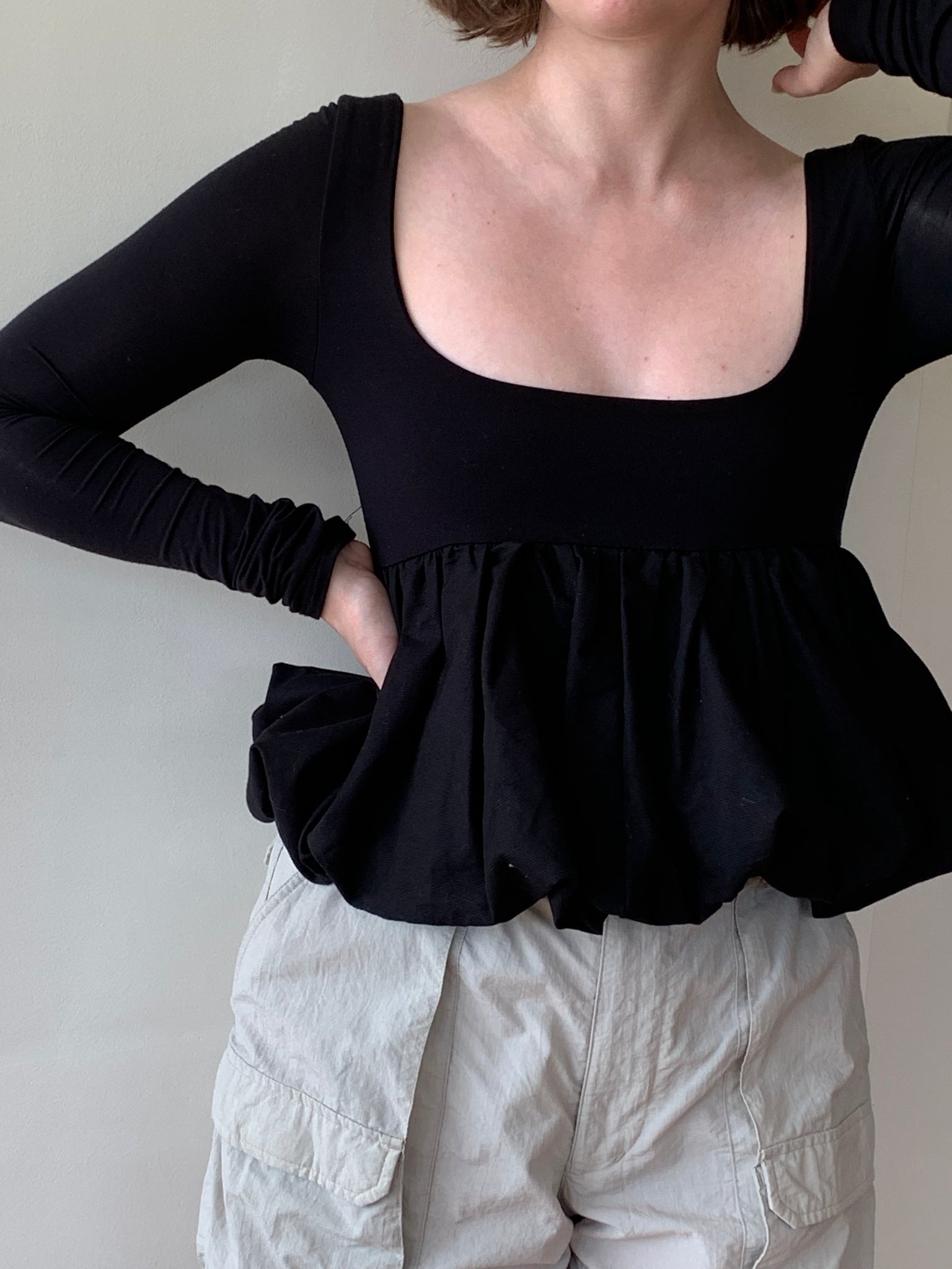 the line by k bubble hem top
