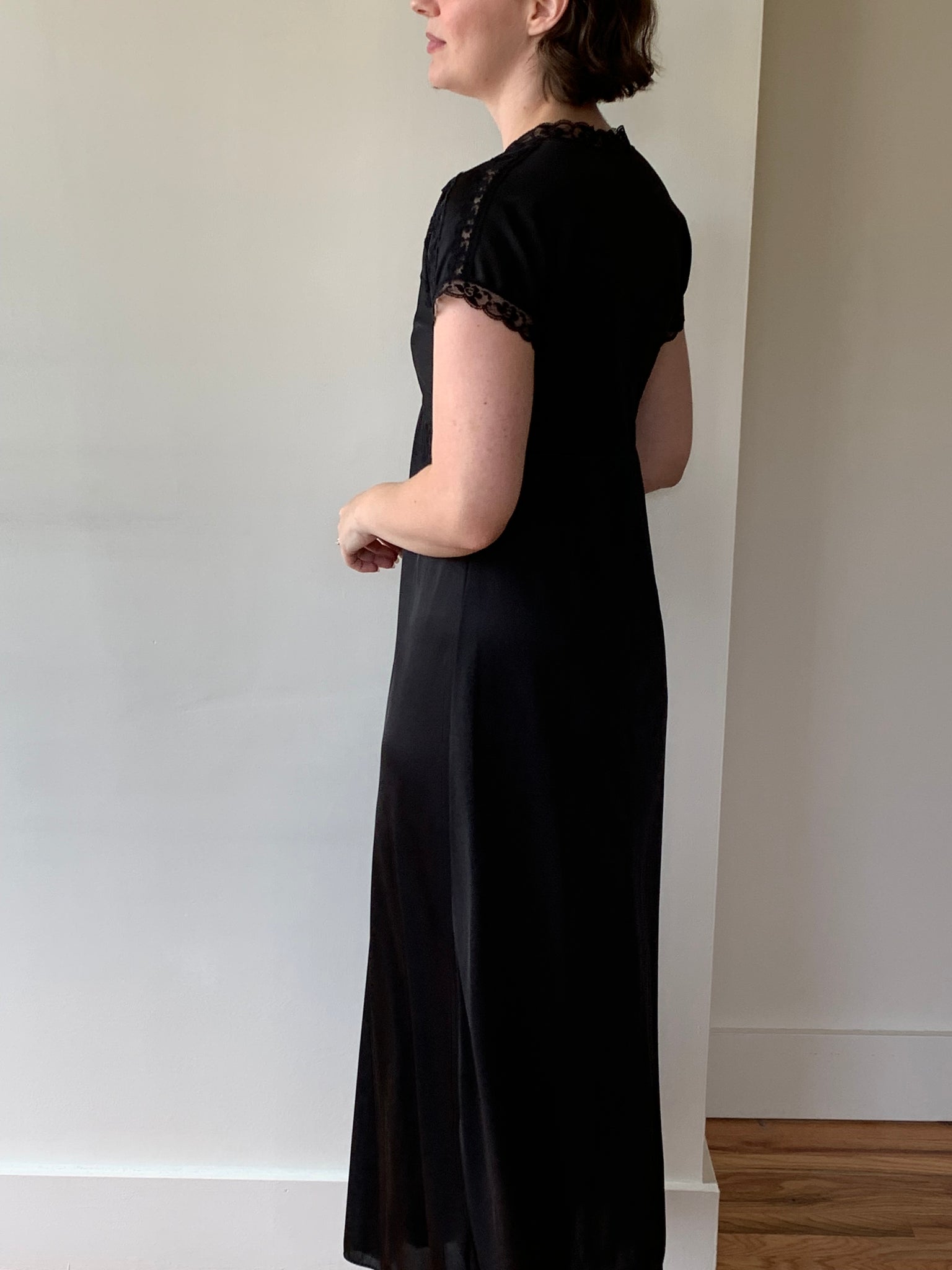 Black vintage lingerie dress