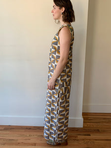 Graphic print vintage jumpsuit