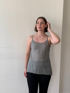 Gray cotton and silk cami