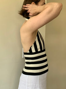 Block stripe halter top