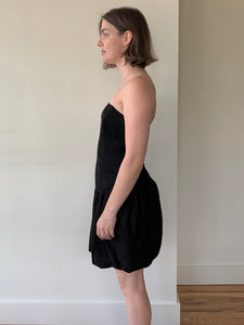 Suede strapless mini dress