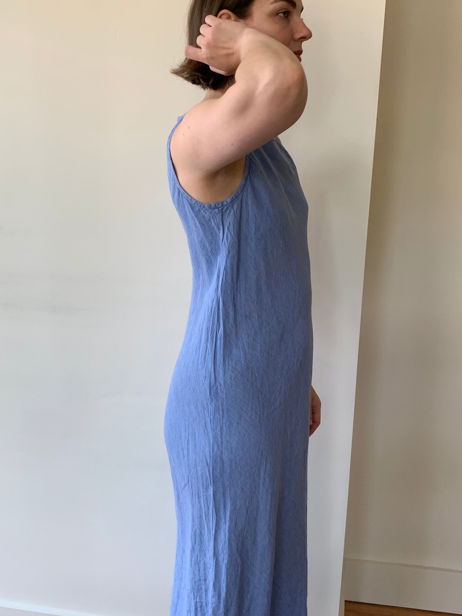 Eileen Fisher blue linen dress