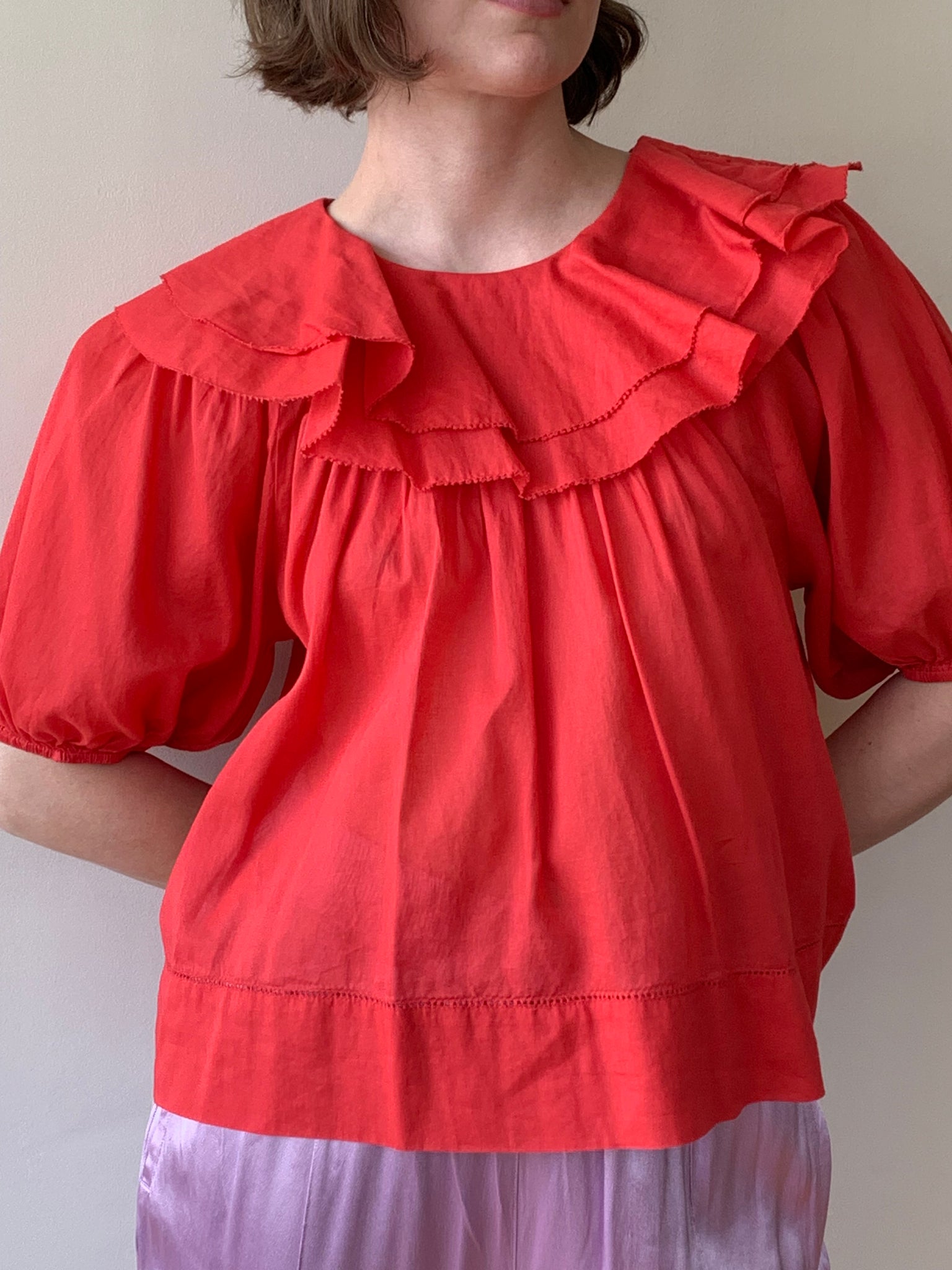 The Great ruffled smock top