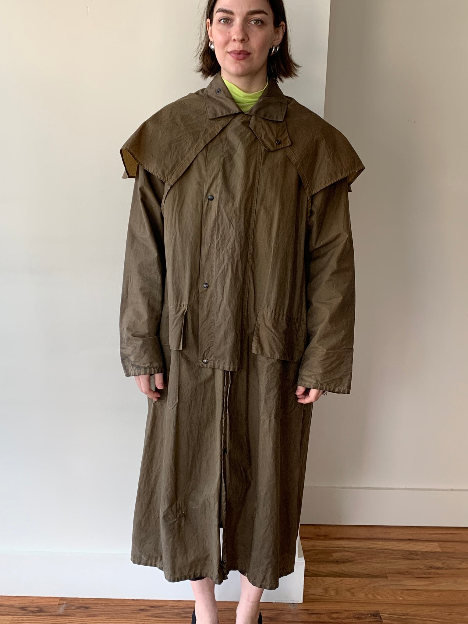1980s Banana Republic waxed trench coat