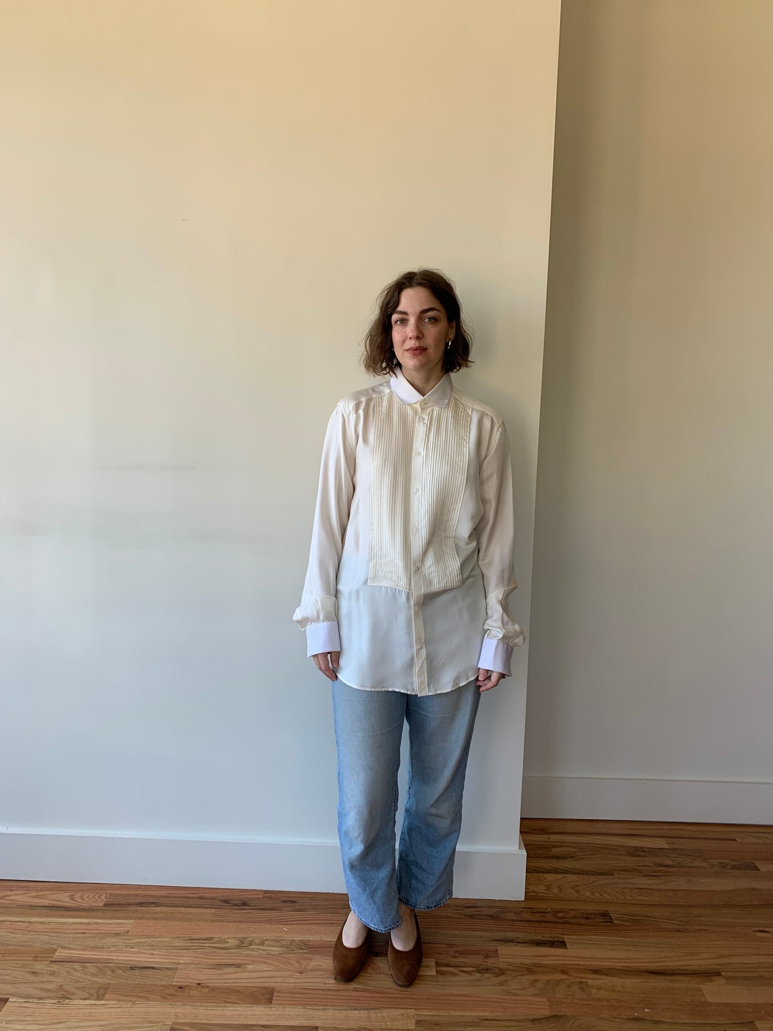 Dolce & Gabbana silk tuxedo button up