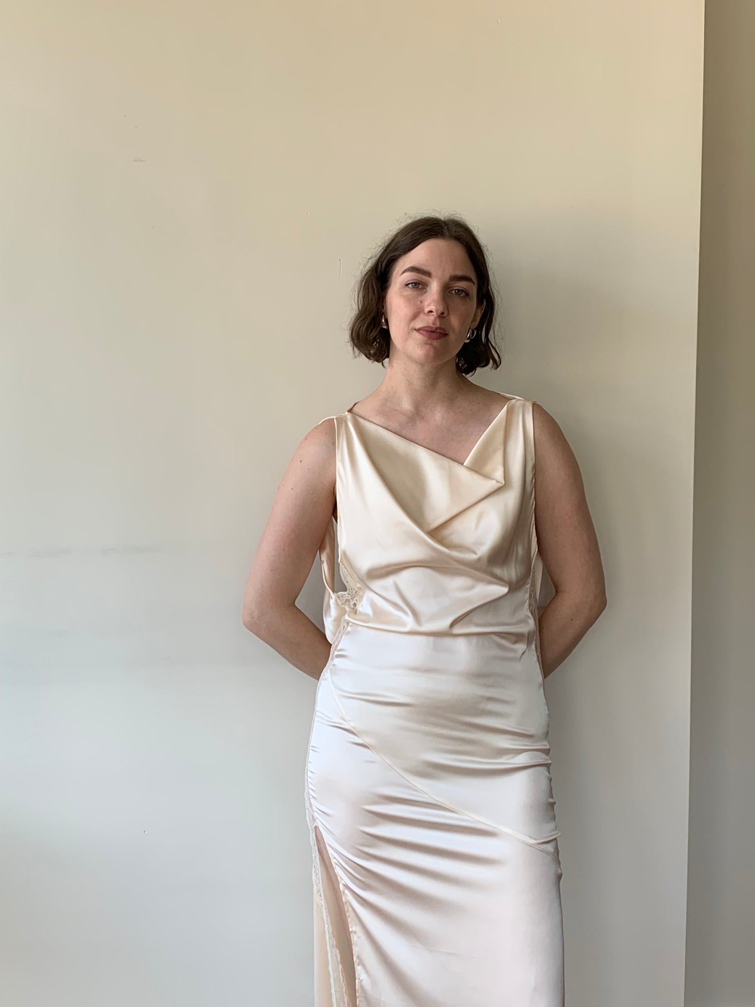 Satin maxi lingerie dress