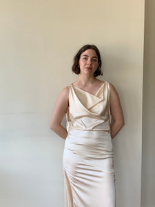 Satin maxi lingerie dress