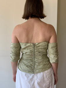 Gathered silk top