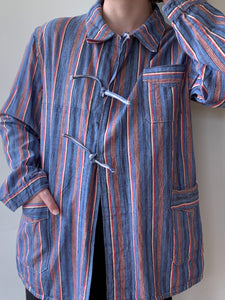 Vintage flannel striped tie jacket