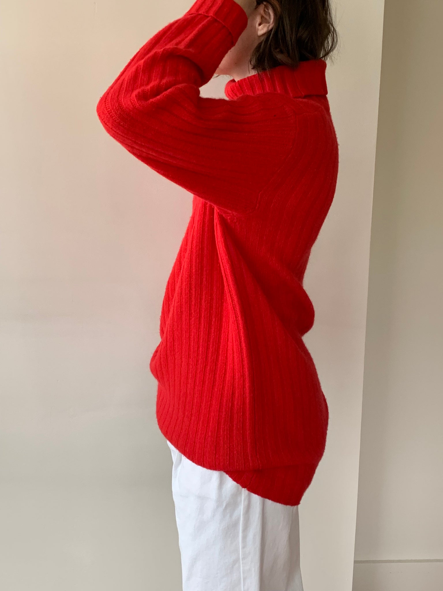 Vintage red wool turtleneck