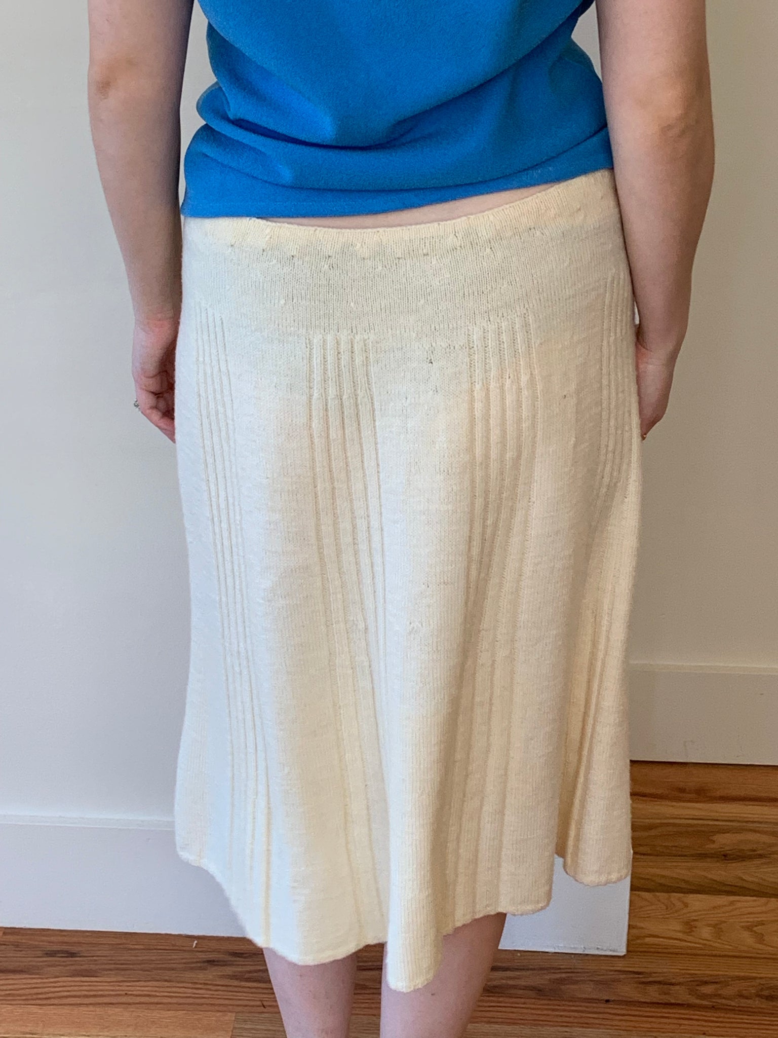 Cream wool vintage skirt