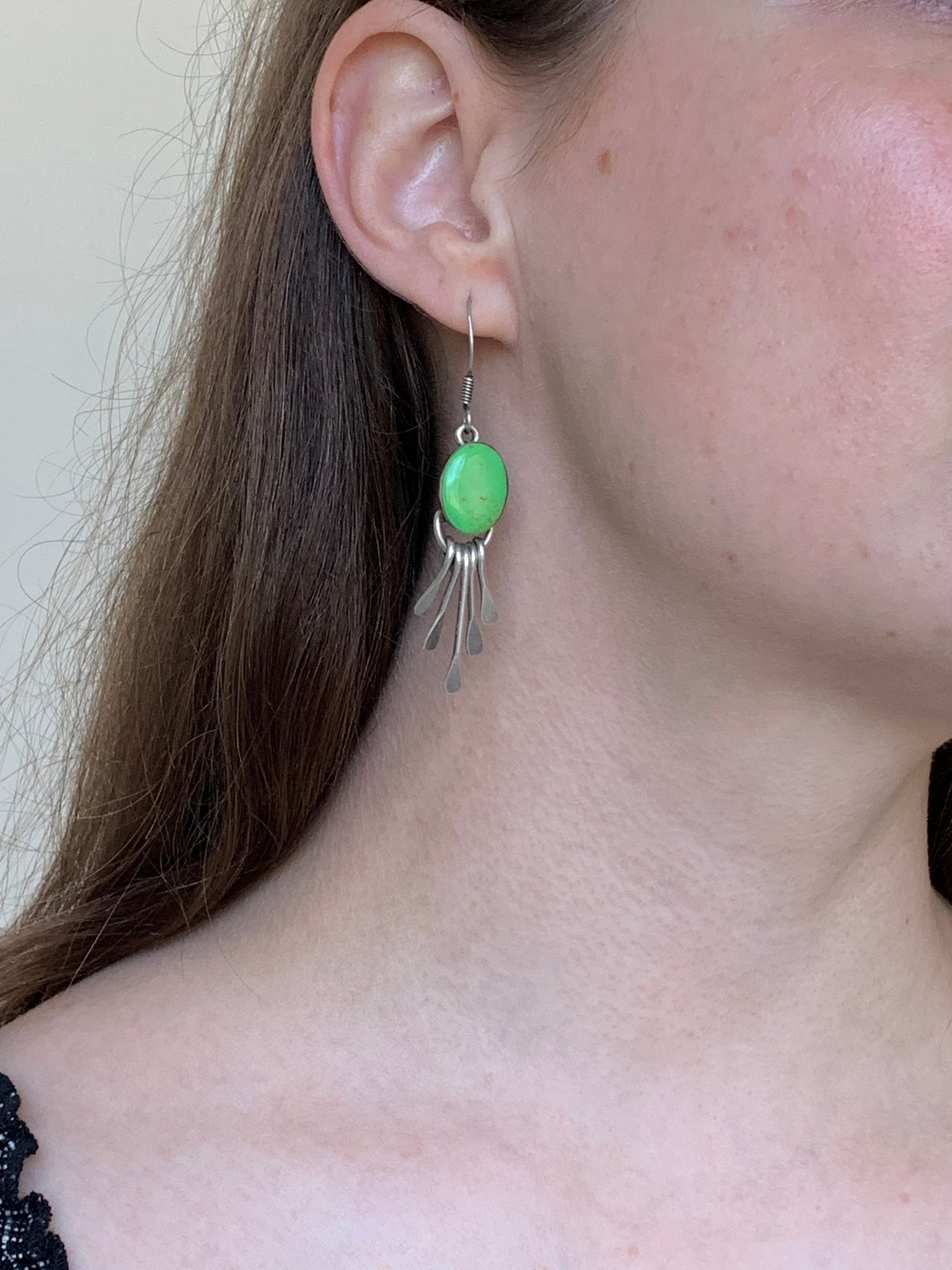 Sterling and gaspeite earrings