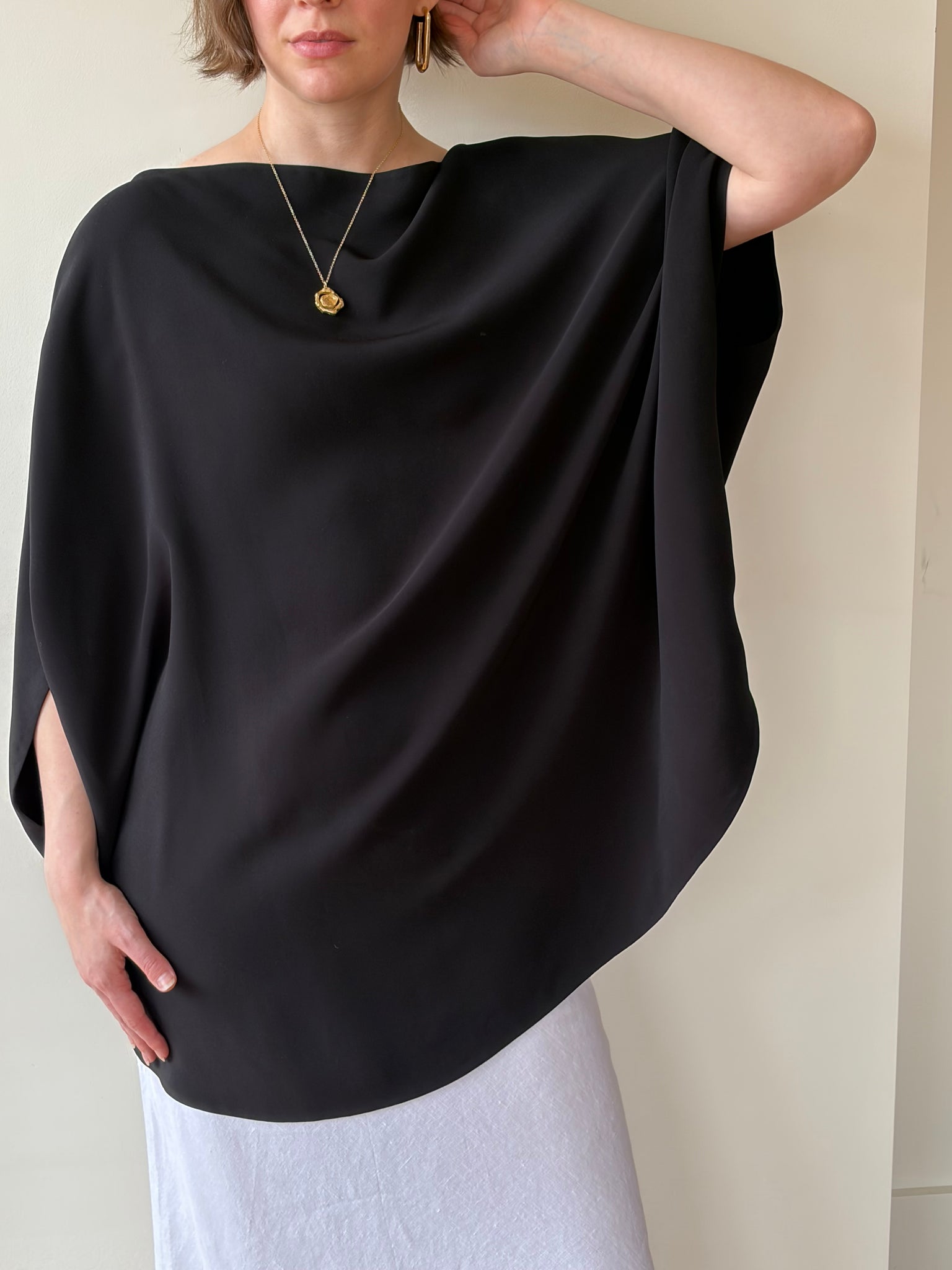 トップス Mallion vintage top Burnout Y Neck 3/4 Sleeve Top – Christopher & Banks