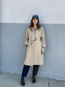 minimal khaki trench coat
