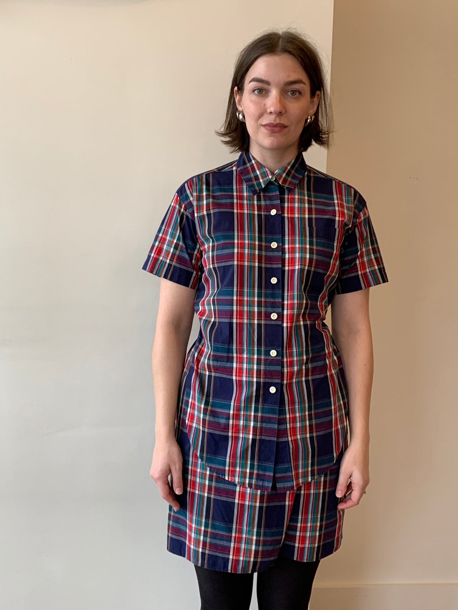 Gerard Darel plaid shirt dress