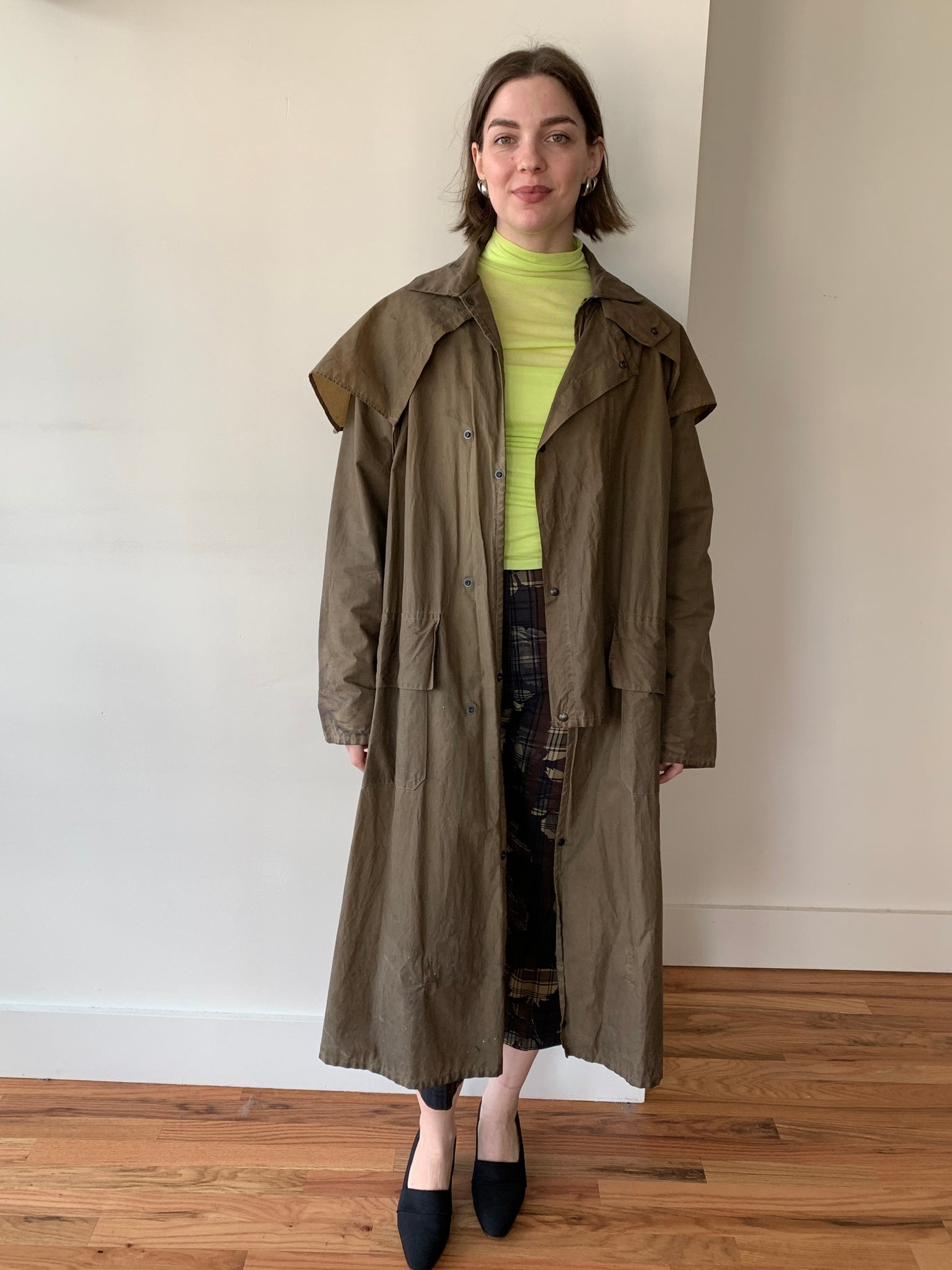 1980s Banana Republic waxed trench coat