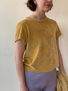 Vintage yellow velour cardigan set