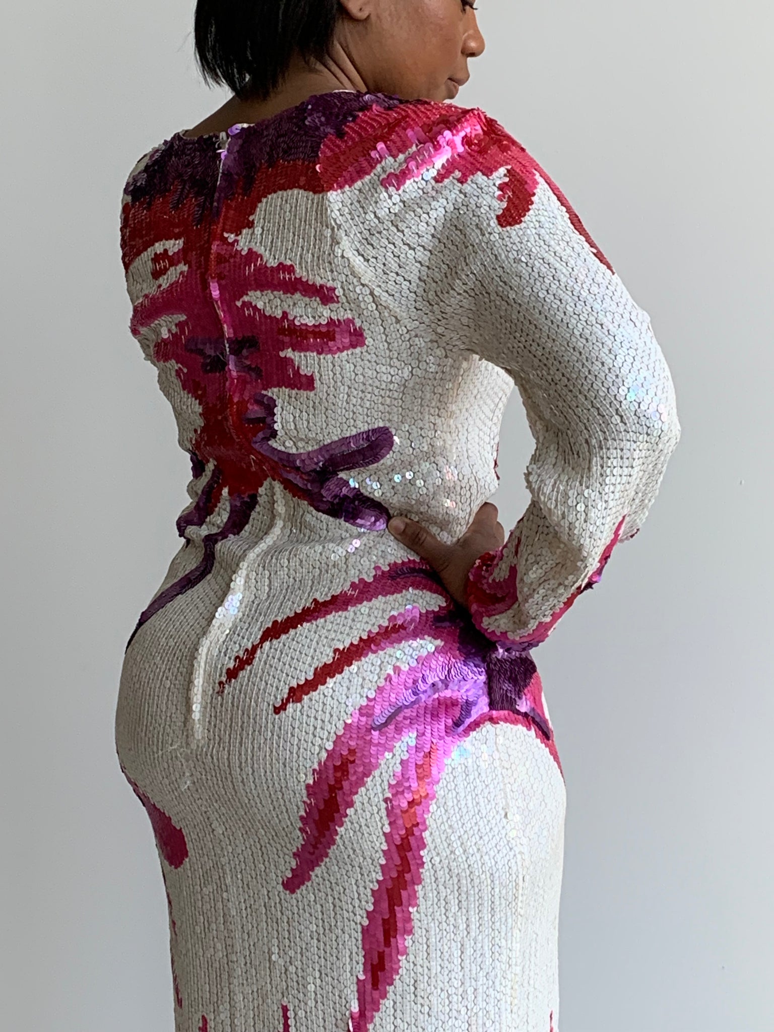 1970s sequined maxi dress