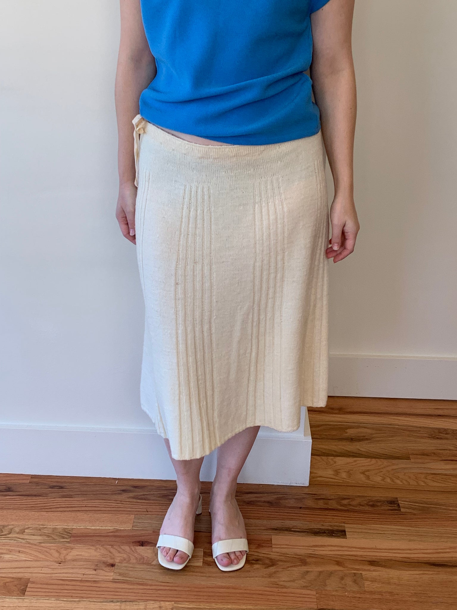 Cream wool vintage skirt