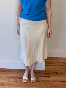 Cream wool vintage skirt
