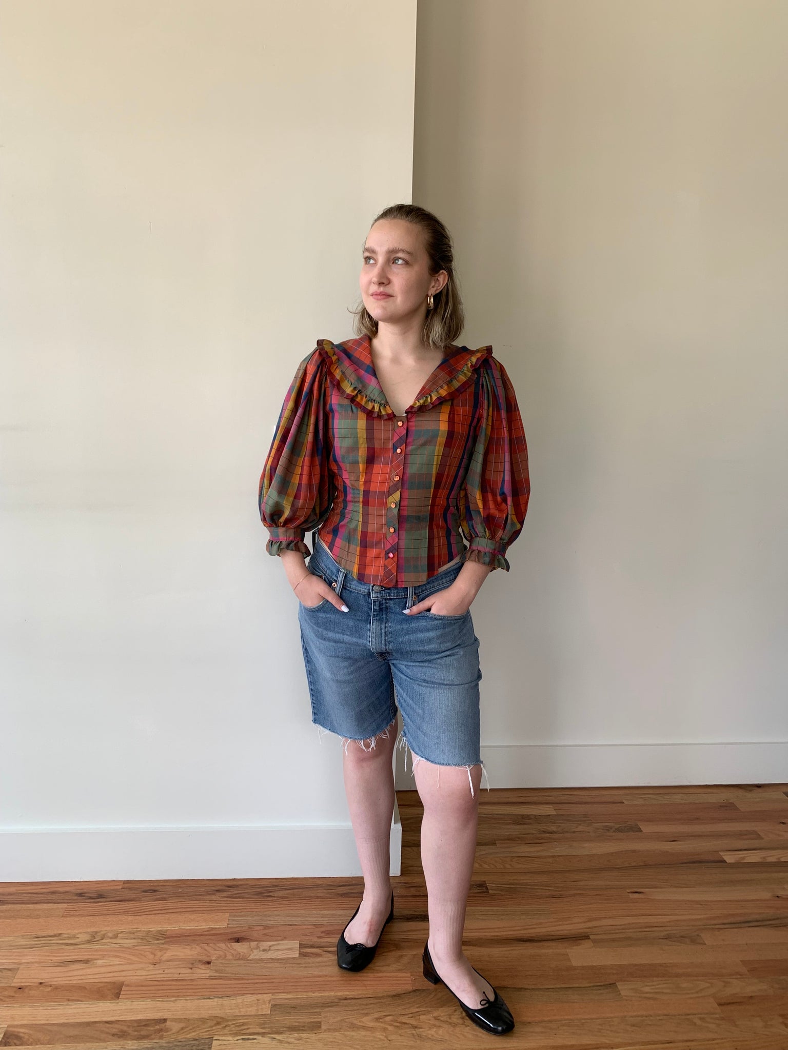 1970s colorful plaid shirt