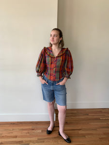 1970s colorful plaid shirt