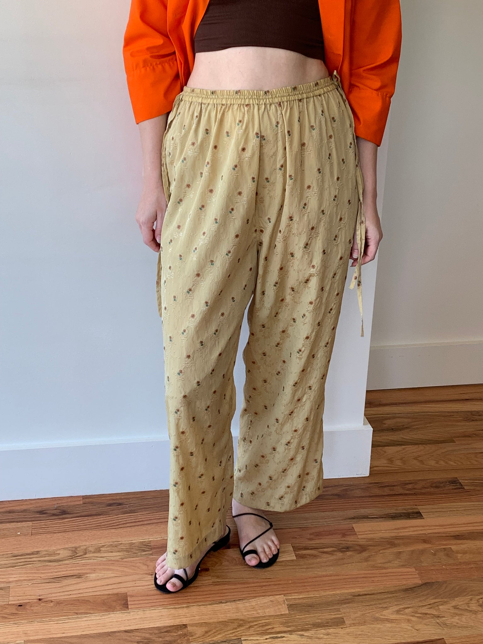 Cordera floral jacquard pants
