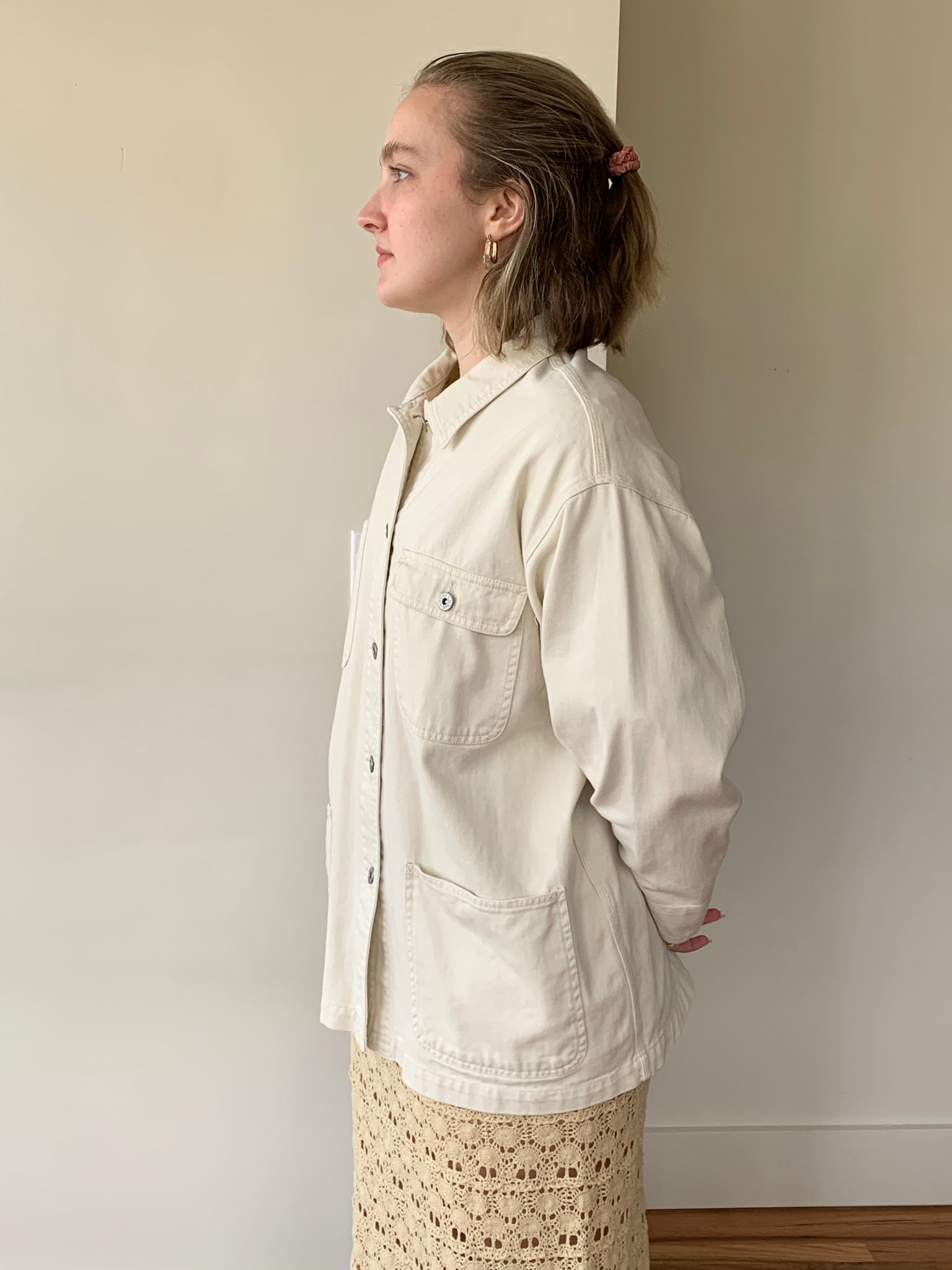 Cream denim chore jacket