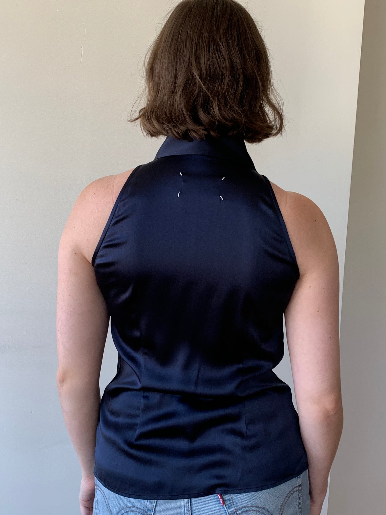 Maison Margiela silk sleeveless shirt