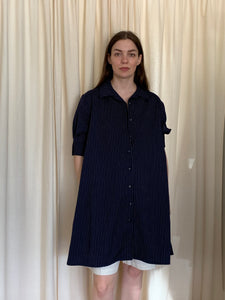 Navy pinstripe tunic dress