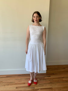 Vintage tuck and crochet dress