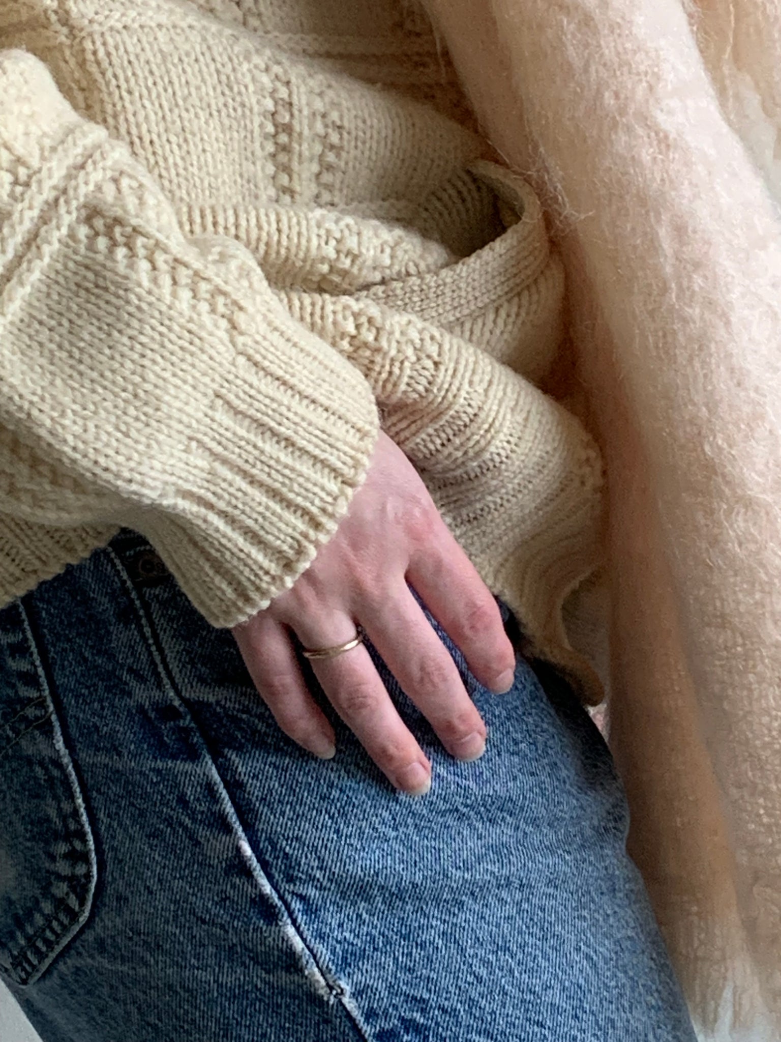 Cream vintage cardigan sweater jacket