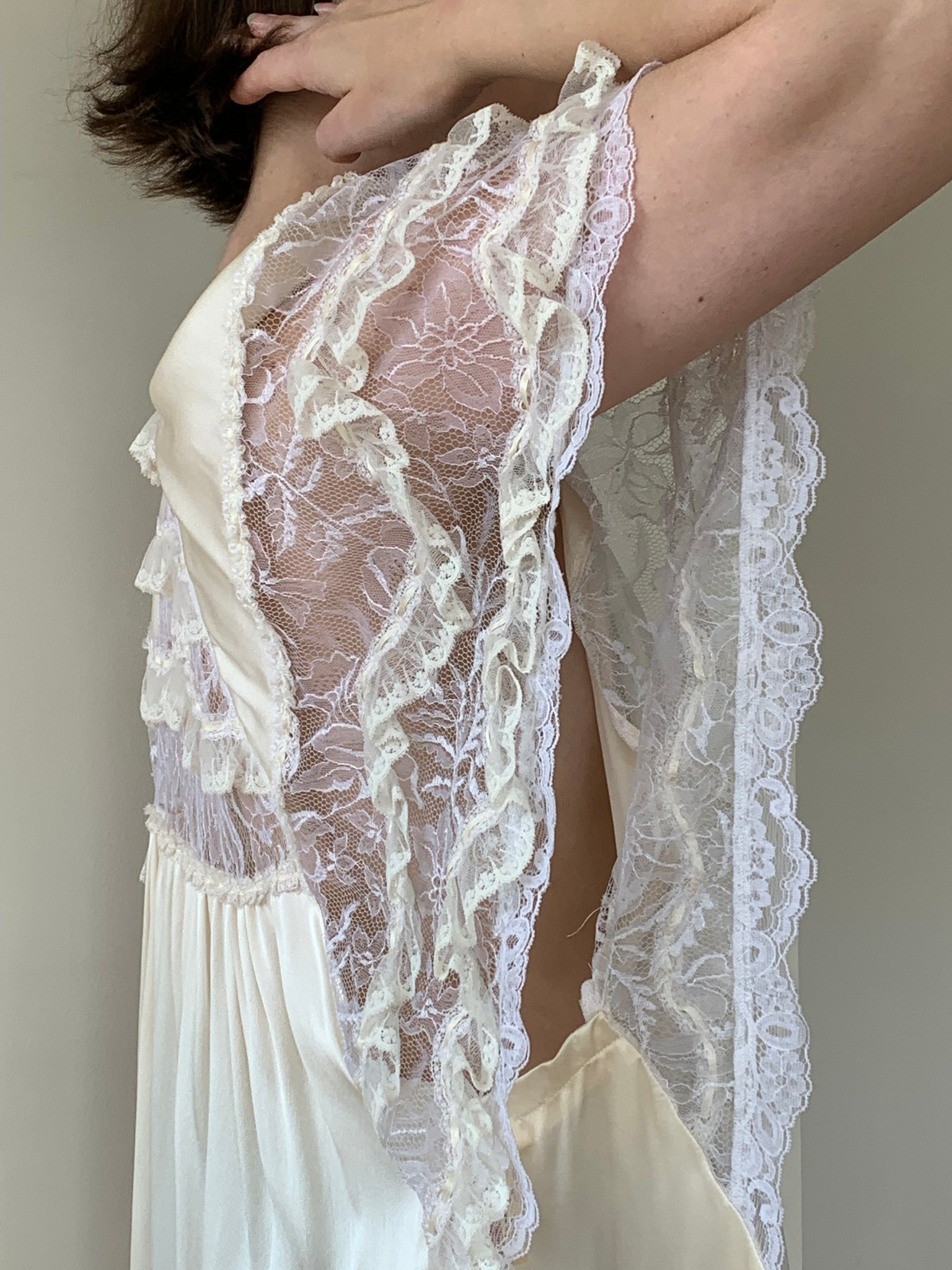 Vintage silk and lace nightgown
