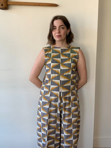 Graphic print vintage jumpsuit