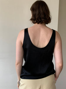 Black silk tank