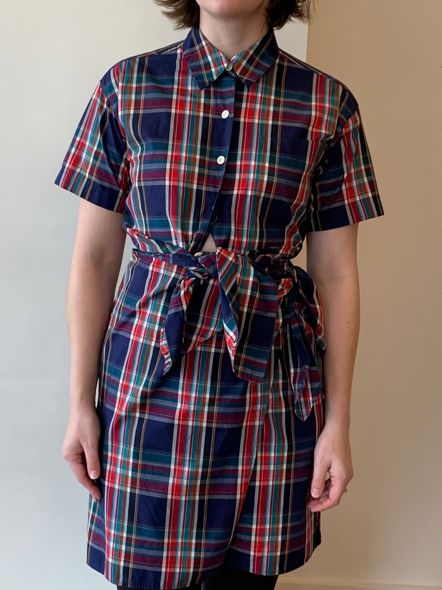 Gerard Darel plaid shirt dress