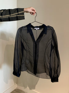 yves saint laurent silk organza blouse