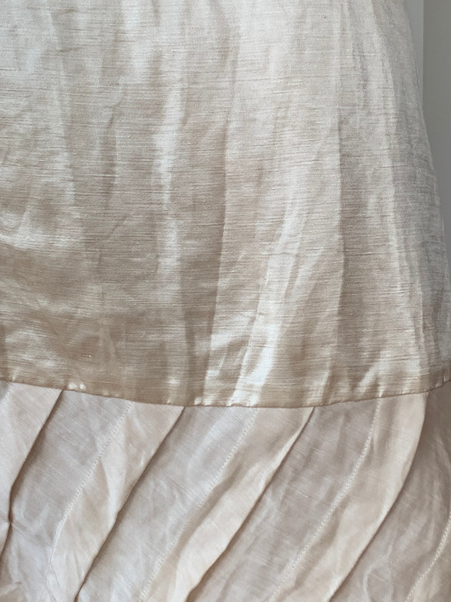 Silk and linen pleated skirt