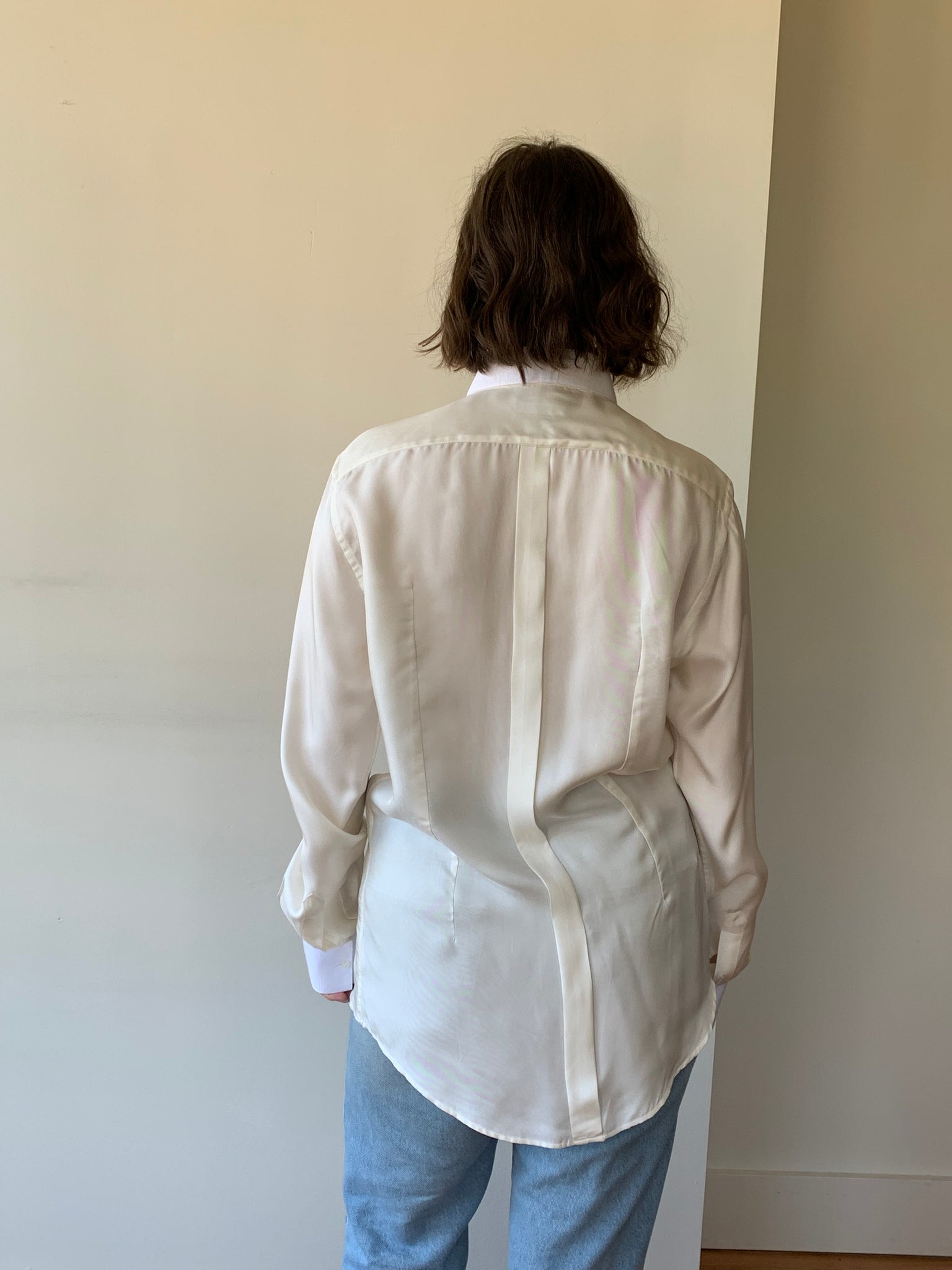 Dolce & Gabbana silk tuxedo button up
