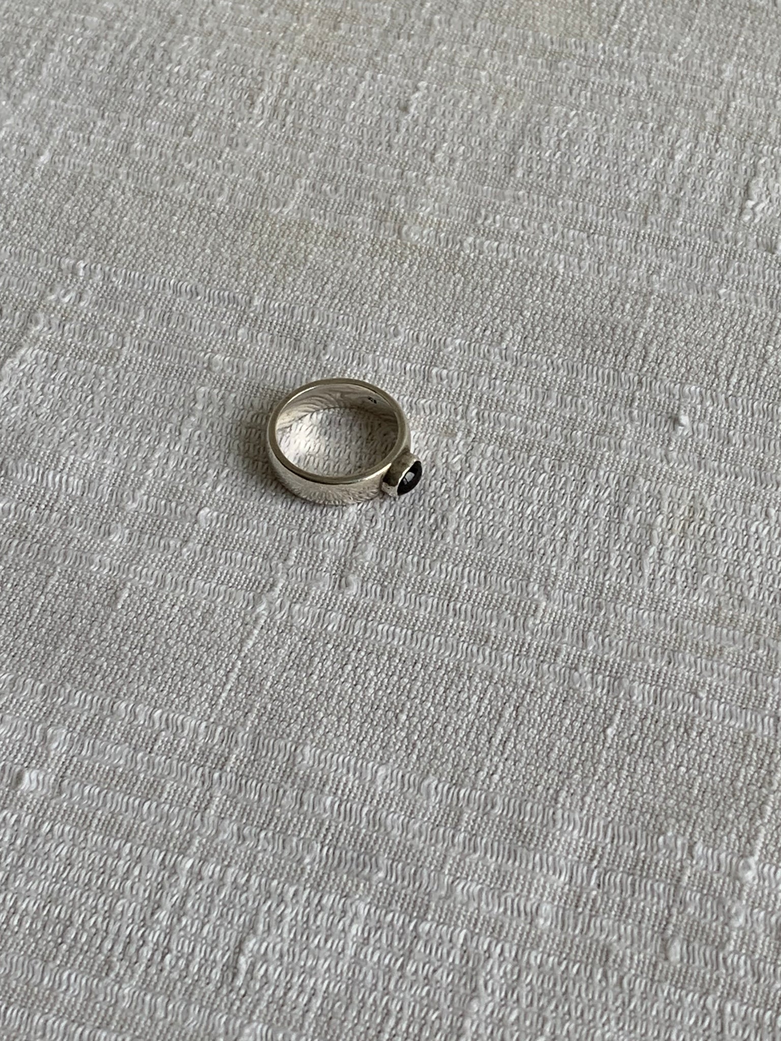 Sterling silver ring with garnet