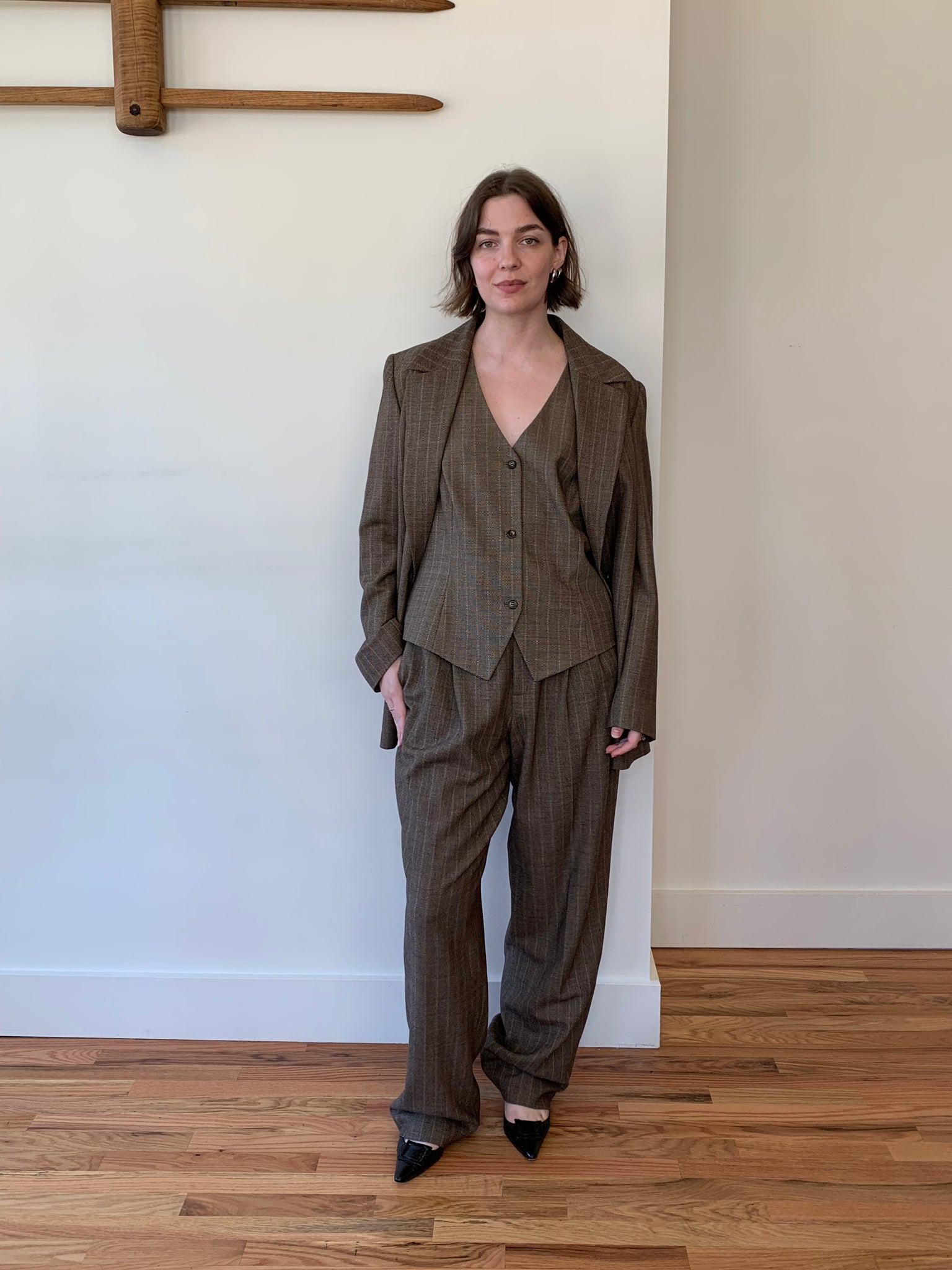 Dana Buchman tweed 3-piece suit