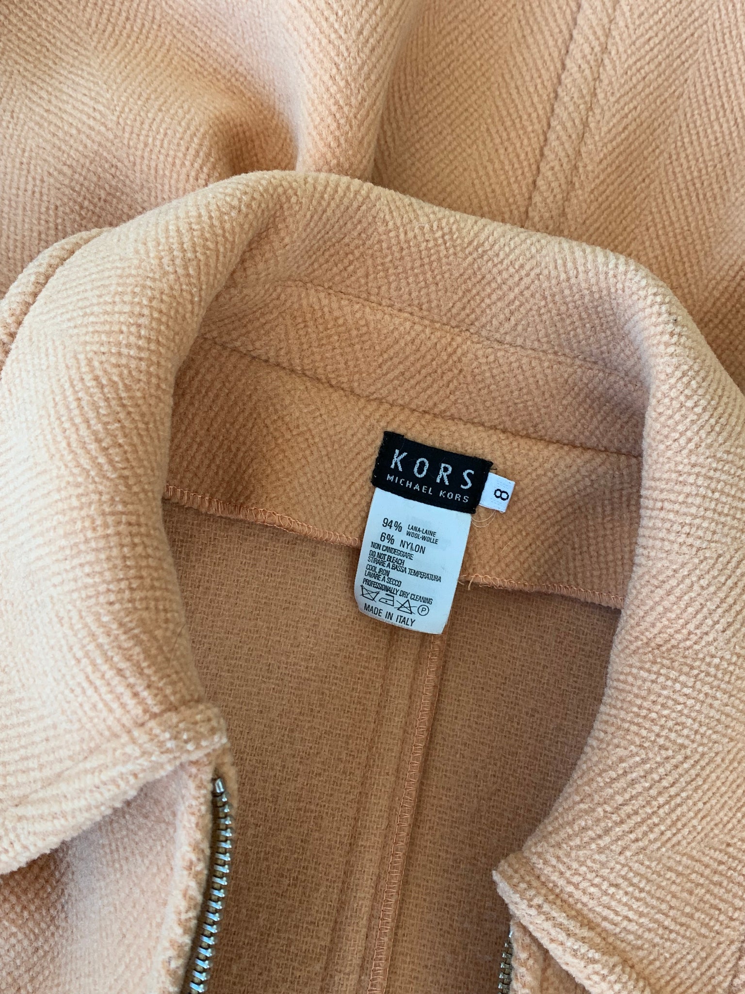 Orange wool short coat