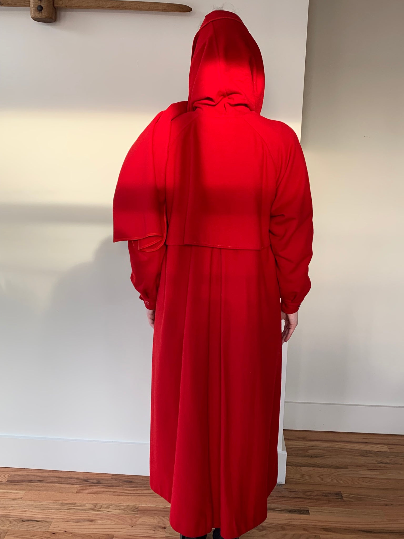 Burberry red wool coat