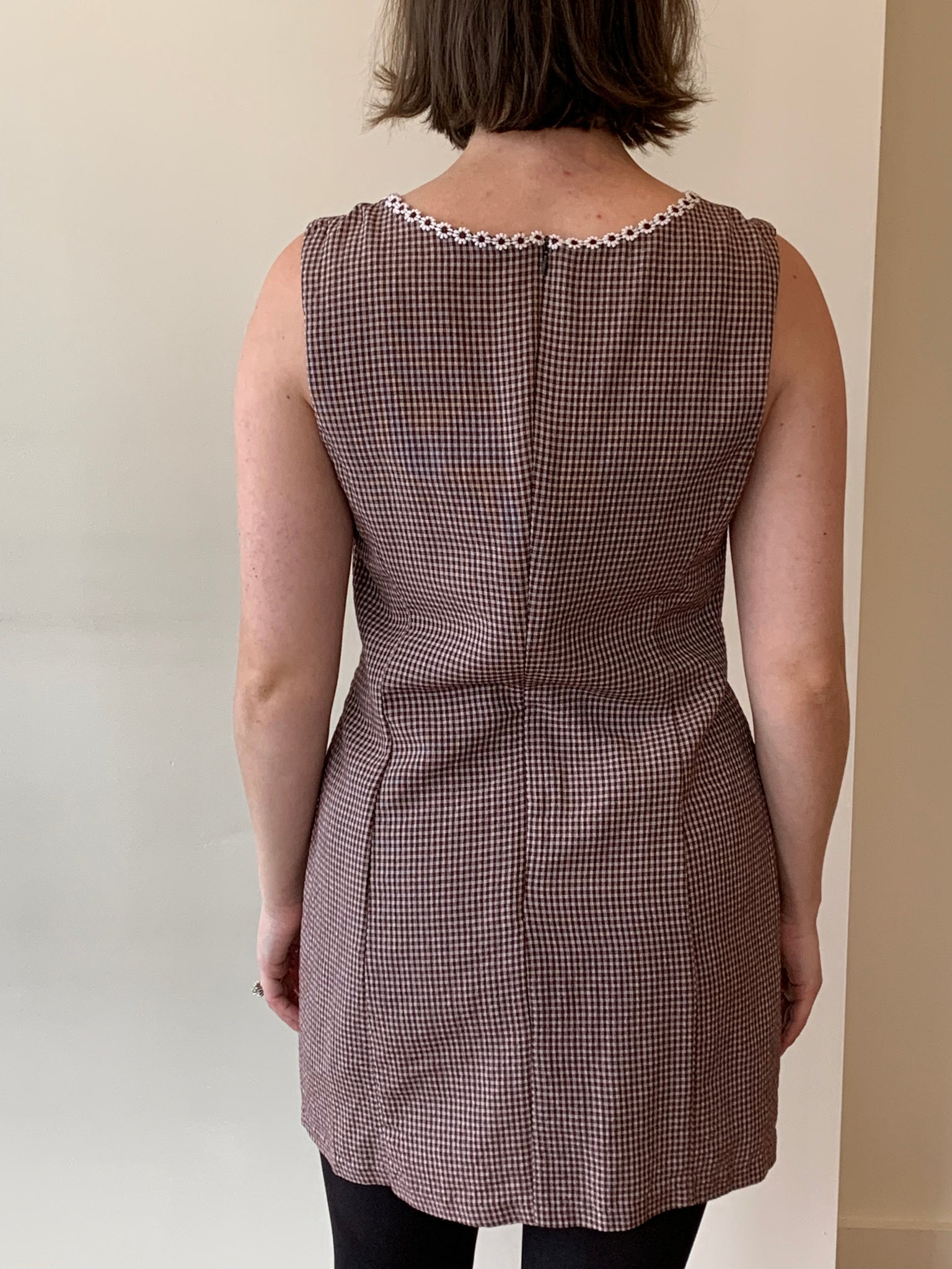 Esprit brown gingham mini dress